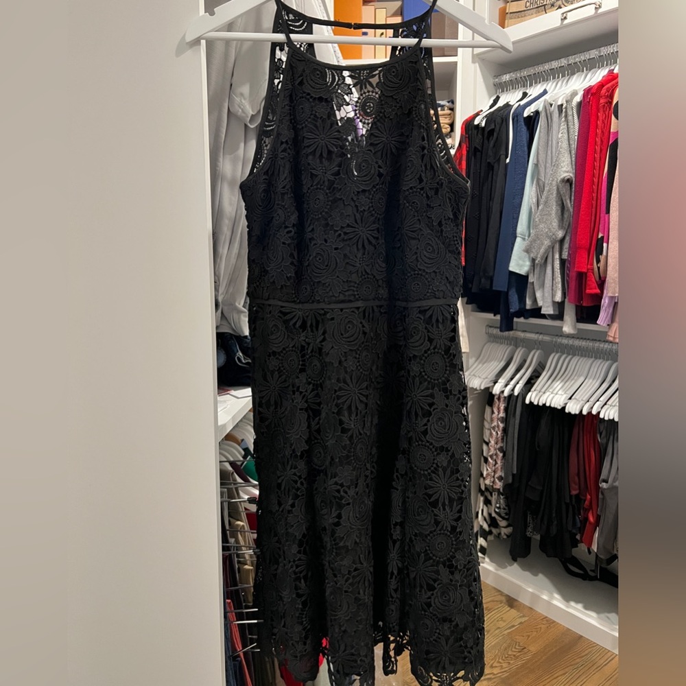 White House Black market black lace midi dress